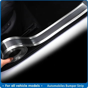 

Automobile 3D Stickers And Decals Cars Bumper Strip 5D Anti Scratch Sticker Carbon Fiber Vinyl Protector Strip Auto Accessories