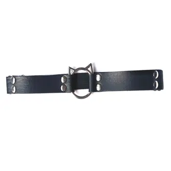 

Women Men Sexy Faux Leather Elasticity Leg Garter Belt Cute Hollow Cat Stretchy Wide Band Thigh Ring Anti-Slip Cosplay Harness