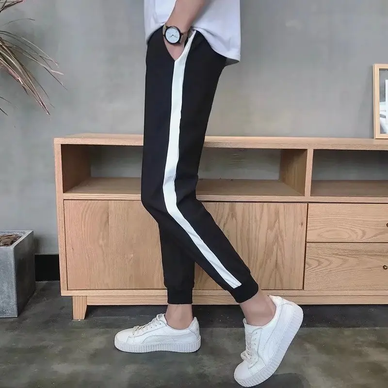 

Casual Pants MEN'S Trousers Japanese-style Men Harem Pants Ankle Banded Pants Men's Slim Fit Skinny Pants Single Pole Black And