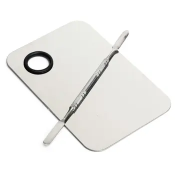 

Stainless Steel Cosmetic Makeup Palette Plate Reconciled Liquid Foundation Mixing Make Up Tool