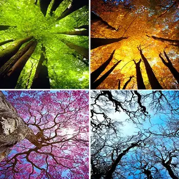 

2020 New 4 Pack Big Tree 5D DIY Diamond Painting Kits Full Drill Rhinestone Embroidery