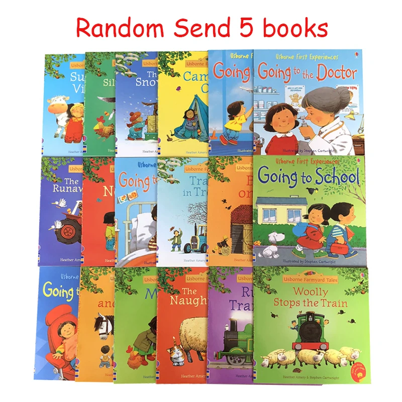 Отправка в случайном порядке 5 книг/набор Usborne Лучшие книги для картин детская