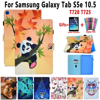 

Cartoon Cat Case for Samsung Galaxy Tab S5e 10.5 T720 T725 Smart Cover Soft Shockproof Animal Flip Anti Slip Stand Tablet Shell