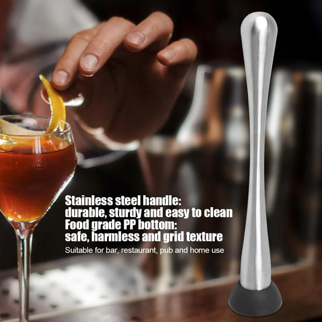 Cocktail Muddler Stainless Steel Multi-purpose Mojito Muddler Drink Wine Mixing Stick Cocktail Shaker