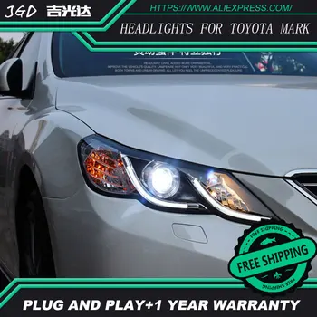 

Car Styling Head Lamp case for Toyota Mark X headlights 2012 Mark X LED Headlight DRL H7 D2H Hid Option Angel Eye Bi Xenon