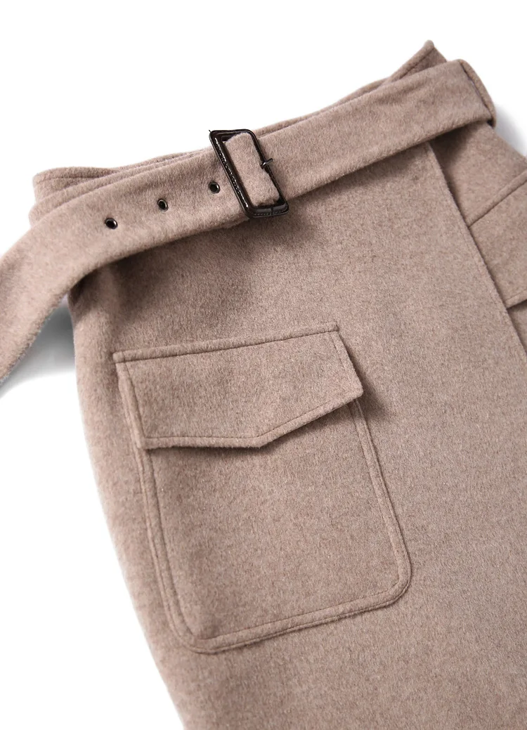 Mozuleva 2020 Handmade Double-Sided Wool Skirt 2020 New Woolen Skirt Skirt Skirt Autumn   Womens Dress Knee-Length Skirt