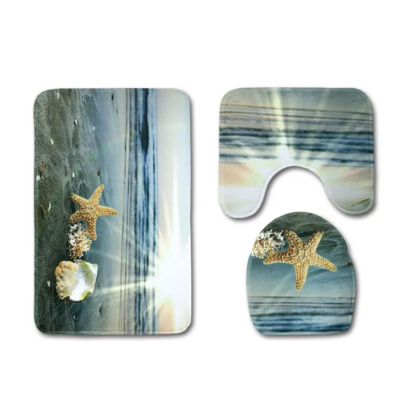 Starfish 02 Zeegle Undersea World напечатанный коврик для ванной, коврик для ванной комнаты, 3 шт., коврик для ванной комнаты, Нескользящие впитывающие коврики для ванной комнаты - Цвет: Starfish 02