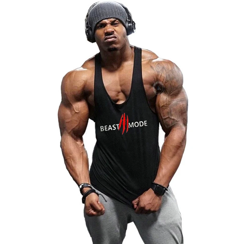 

Brand Bodybuilding Clothing Fitness Mens Muscle Vest Summer Letters Print Sleeveless Shirt Gyms Stringer Tank Top Men Tanktop