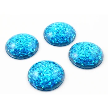 

New Fashion 10pcs 25mm Sky Blue Color Flat Back Resin Cabochons Cameo G4-26