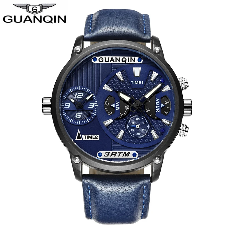 

GUANQIN Quartz Watch Military men watches Multifunction Male lock logio Masculino Sport big dial Wristwatch