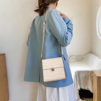 

Women Alligator Pattern PU Leather Crossbody Bags Fashion Solid Color Shoulder Messenger Bags Ladies Retro Flap Handbags 2020