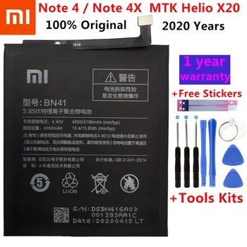 

2020 New 100% Original Real 4100mAh BN41 Battery For Xiaomi Redmi Note 4 MTK Helio X20 / Note 4X Pro MTK Helio X20 + Free Tools