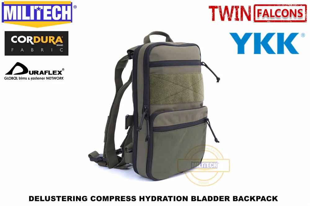 Bexiga de Água Militech Compressa Flatpack Hidratação Mochila Mk3 Compatível 8l Bolsa Milspec tw 500d Cordura Delusted 38 Militech compressa flatpack hidratação mochila mk3 compatível