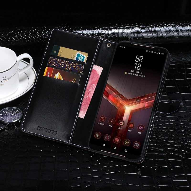 Чехол из крокодиловой кожи для Asus ROG Phone II чехол s Роскошный флип-чехол-бумажник для Asus ROG Phone 2 чехол для телефона