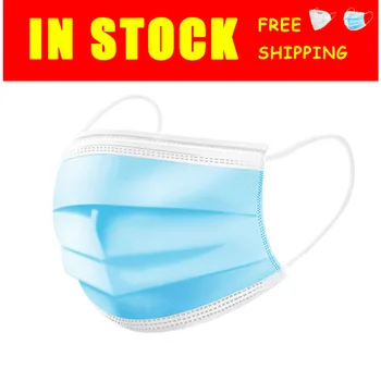 

Fast Shipping Masks Disposable Safely Mask Pm2.5 Apply To Dust Adult Filter Masque Mouth Disposable Face Masks 3 Ply Mask