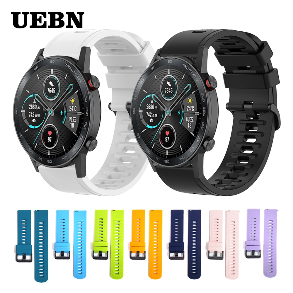 Ремешок силиконовый UEBN для наручных часов HONOR Magic Watch 2 браслет HUAWEI WATCH GT 42 мм 46 20 22 |