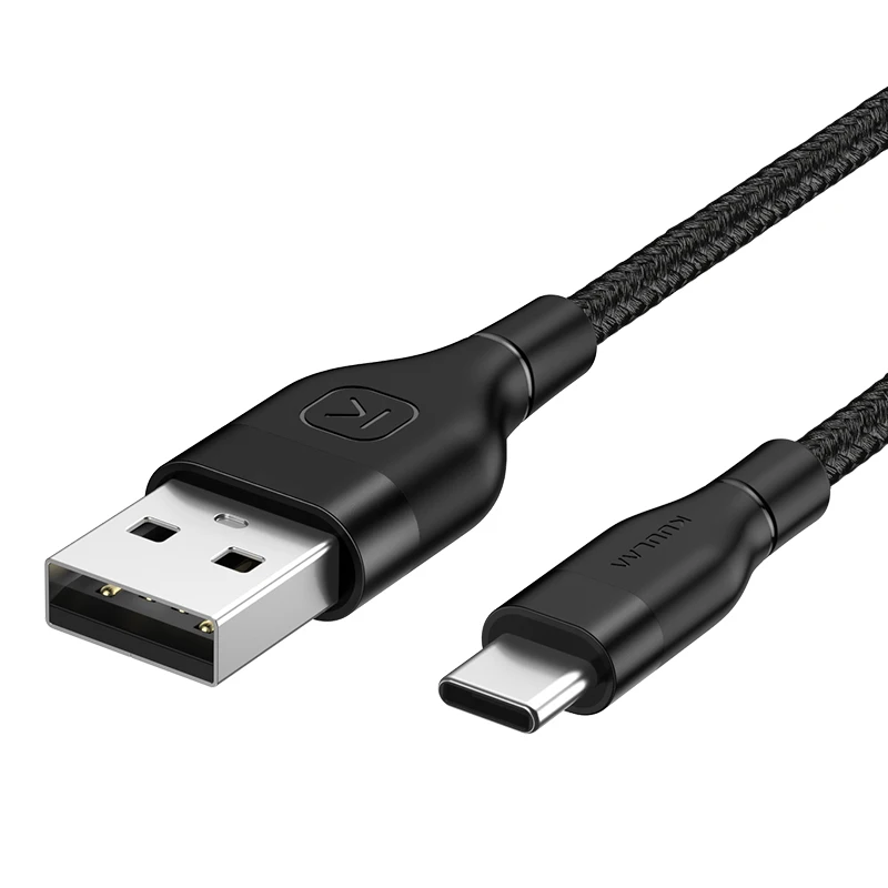 KUULAA usb type-C кабель для Xiaomi mi Red mi Note 7 Быстрая зарядка USB C зарядное устройство type-C провод для быстрой зарядки для samsung huawei Phone - Цвет: Black