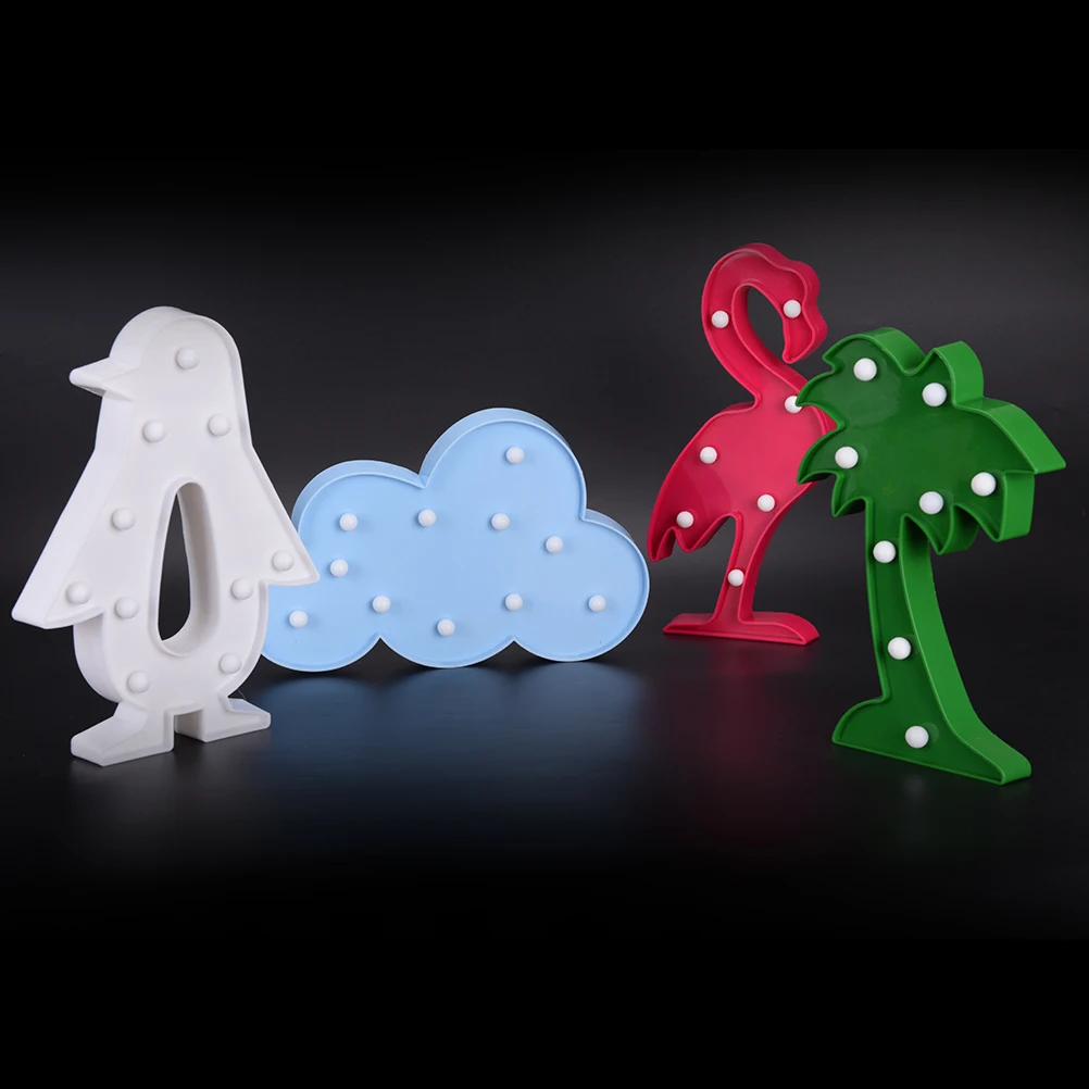 3D Flamingo Coconut tree Night light Party Props LED Lamp Desk Wedding Decor Gift Kids Room Bedroom Home Decor 1pc