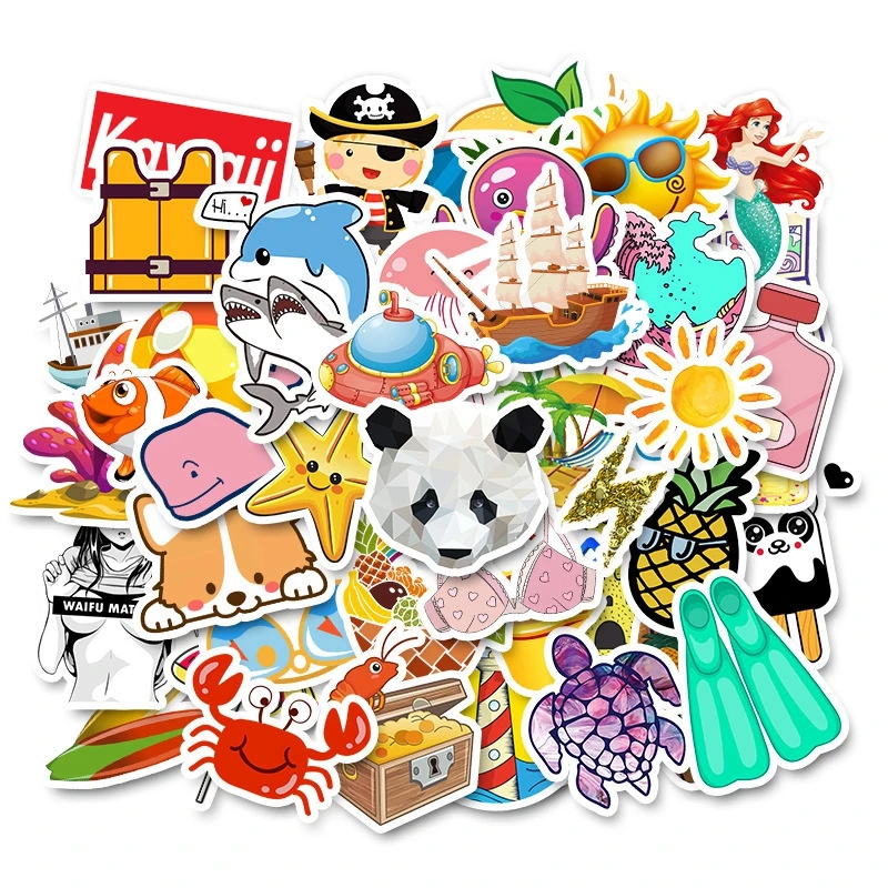 Stickers Kids Toys Laptop Motorcycle Space Unicorn Sticker Scrapbook Skateboard Graffiti Waterproof Stickers Pack 50pcs/Lot