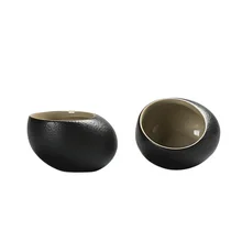 Винтажная чайная чаша керамическая 40 мл 50 мл чайная чашка грубая керамика чайная чашка кунг-фу чайная посуда мастер пуэр чашки держатель посуда для напитков подарки