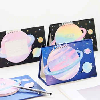 

2020 Girl Star Series Desk Calendar DIY Colorful Planet Shape Calendars Daily Schedule Planner 2019.09-2020.12