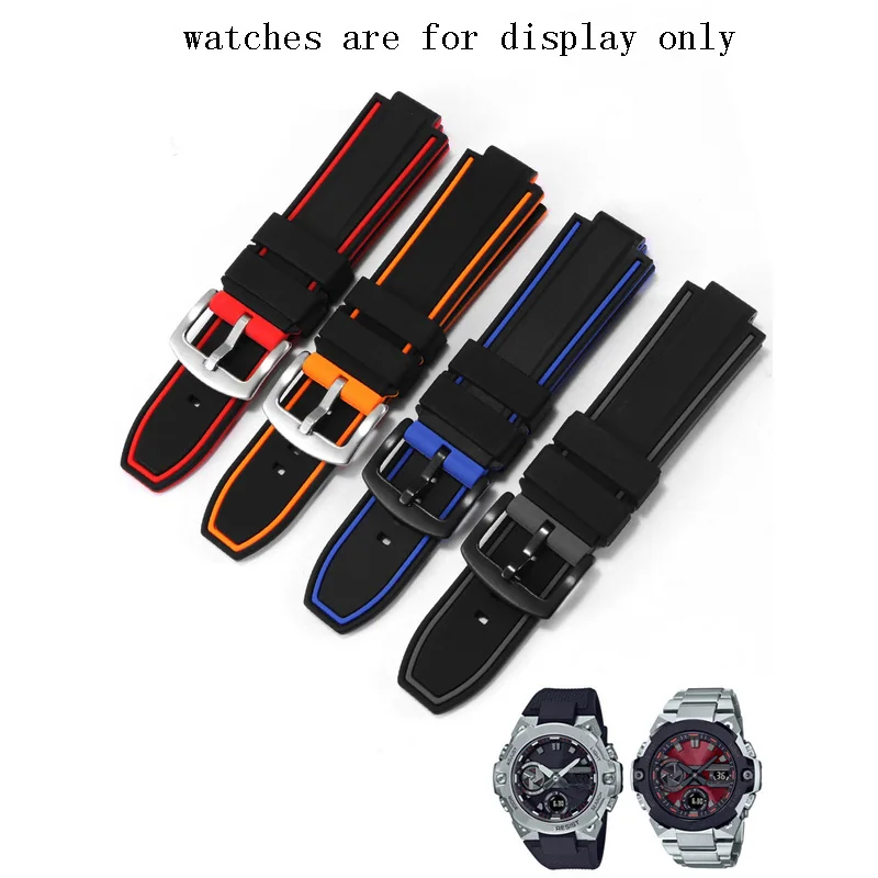 

Resin Silicone Watchband Suitable For C-ASIO GST-B400 B200 ECB-10PB Men's Watch Chain Special Interface Wristband