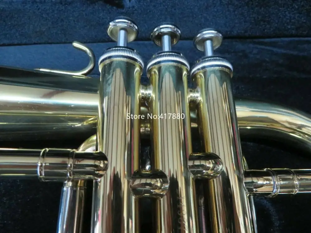 Lacquered Bb Flugelhorn Yellow Brass Bell Musical Instruments with Case Mouthpiece