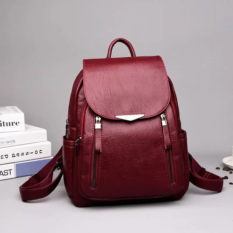Mochila pequeña de cuero para mujer, bolsa trasera negra de alta calidad,  informal, de poliéster sólido _ - AliExpress Mobile