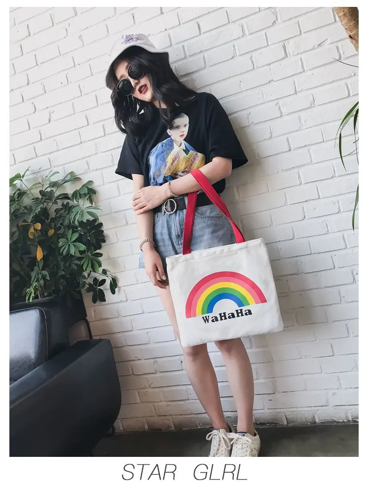 Микро для корейских студентов Harajuku Ulzzang, Холщовая Сумка На Одно Плечо INS, простая сумка для покупок, универсальная ручная сумка