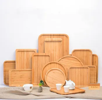 

Bamboo Serving Tray Multipurpose Bread Coffee Tea Tray Fruit Platter Tray For Home Hotel Cigarette Rolling Trays