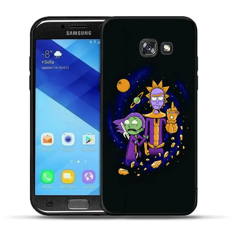 Черный силиконовый мягкий чехол Rick and Morty для samsung Galaxy A20 A30 A50 A3 A5 A6 A7 A8 A9 Plus