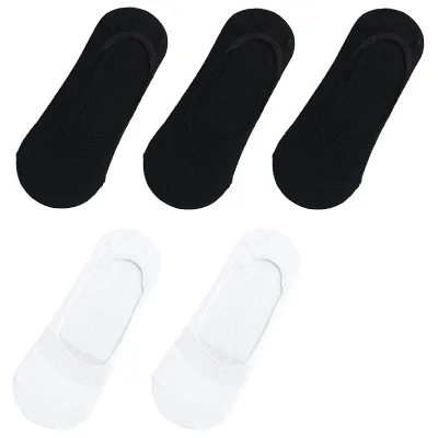 10 pieces = 5 pairs Women Cotton Invisible No show Socks non-slip Summer Solid Color Short Socks Fashion Ankle Thin Slipper Sock trouser socks Women's Socks