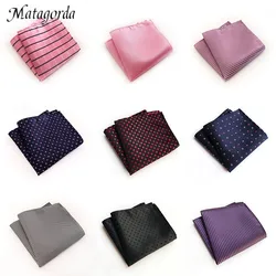 Mouchoir en soie de qualité supérieure pour homme, accessoire de costume d'affaires, rose, noir, grille, points rayés, poche carrée, fête de mariage 