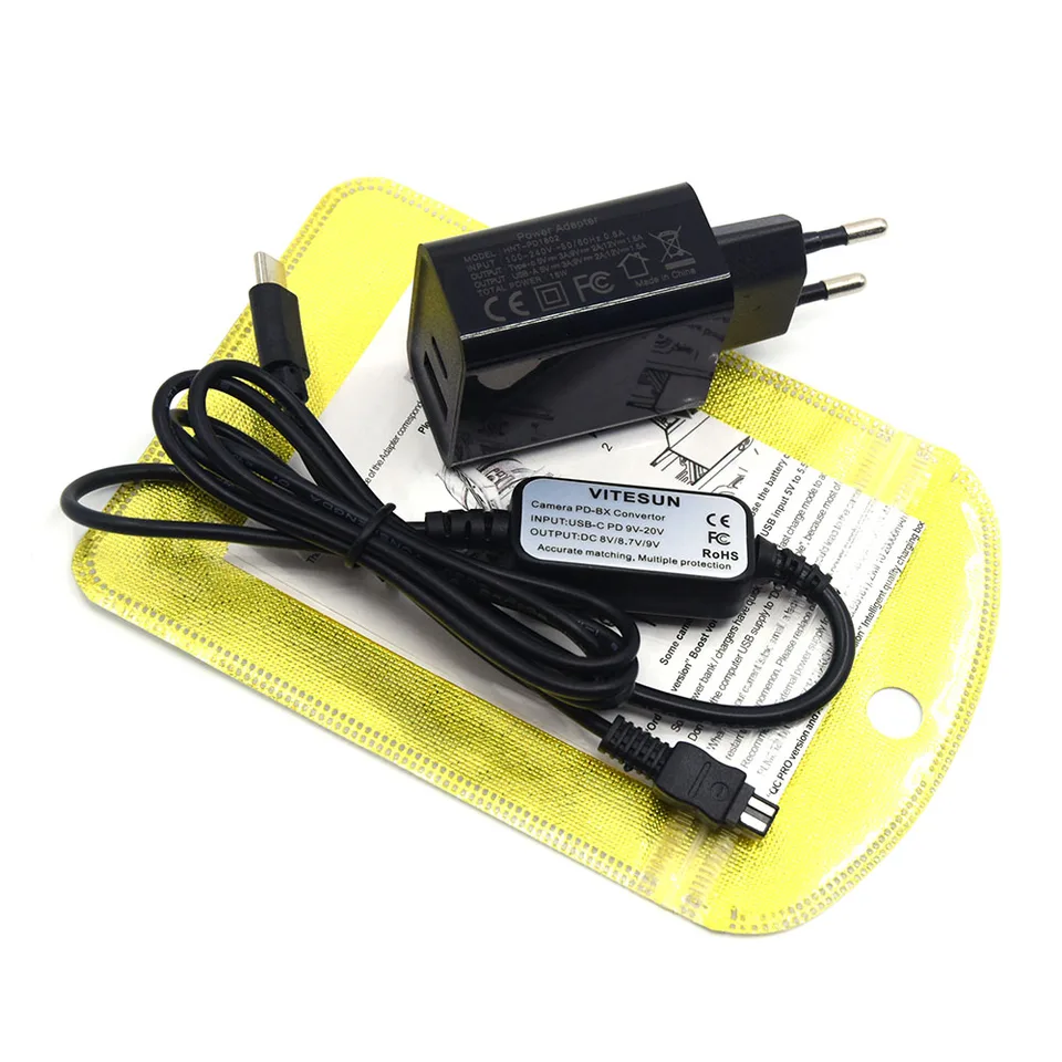 充電器とバッテリーアダプターケーブル,pd充電器,AC-L200,l200c,l200d