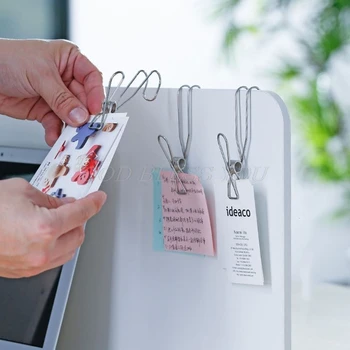 

10 Pcs Stainless Steel Laundry Hanging Clip Hook Clothes Peg Boot Hanger Towel Holder Paper Files Binder Clip Snack Seal Storag