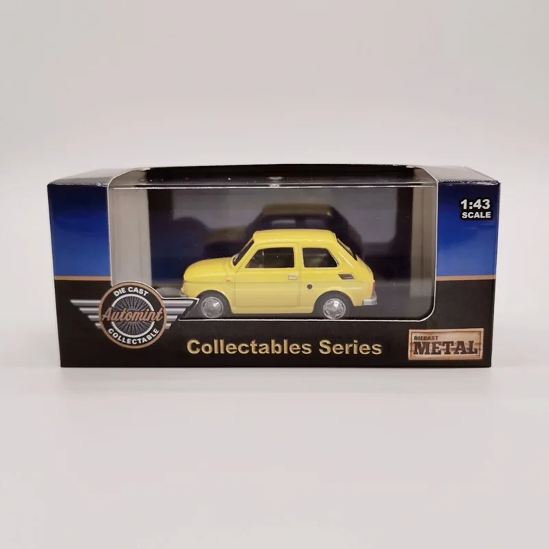 Оригинальная упаковка 1:43 модель из сплава Fiat 126, имитация литой коллекции подарков, качественная металлическая модель автомобиля - Цвет: Цвет: желтый