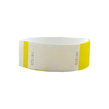 

Solid New Yellow 1" Tyvek Wristbands Stub Detachable for ID Paper Wristbands for Party Events,Only 500 Pieces