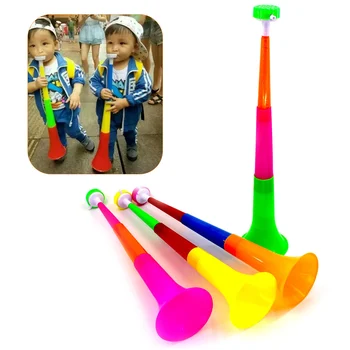 

4pcs 3-Section Stretch Plastic Horn Trumpet Noise Maker for Party Sports Match Cheering Telescopic Props Random Color