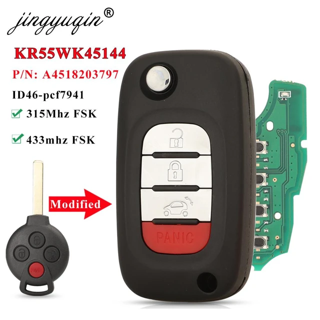 Jingyuqin Upgrade Flip Remote Auto Schlüssel Für Mercedes Benz Smart Fortwo  451 MB Stadt Roadster 3/4 Taste 315/433mhz 7941 ID46 Chip - AliExpress