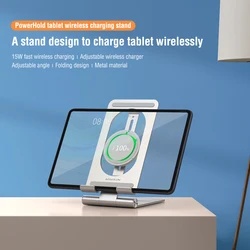 NILLKIN ipad Stand 2 in 1 Wireless Charging Stand For iPad Pro 12.9/iPad Pro 11, iPad 8/7/6/5 Gen,Air 4/3,Samsung TabS7/S6/S5e