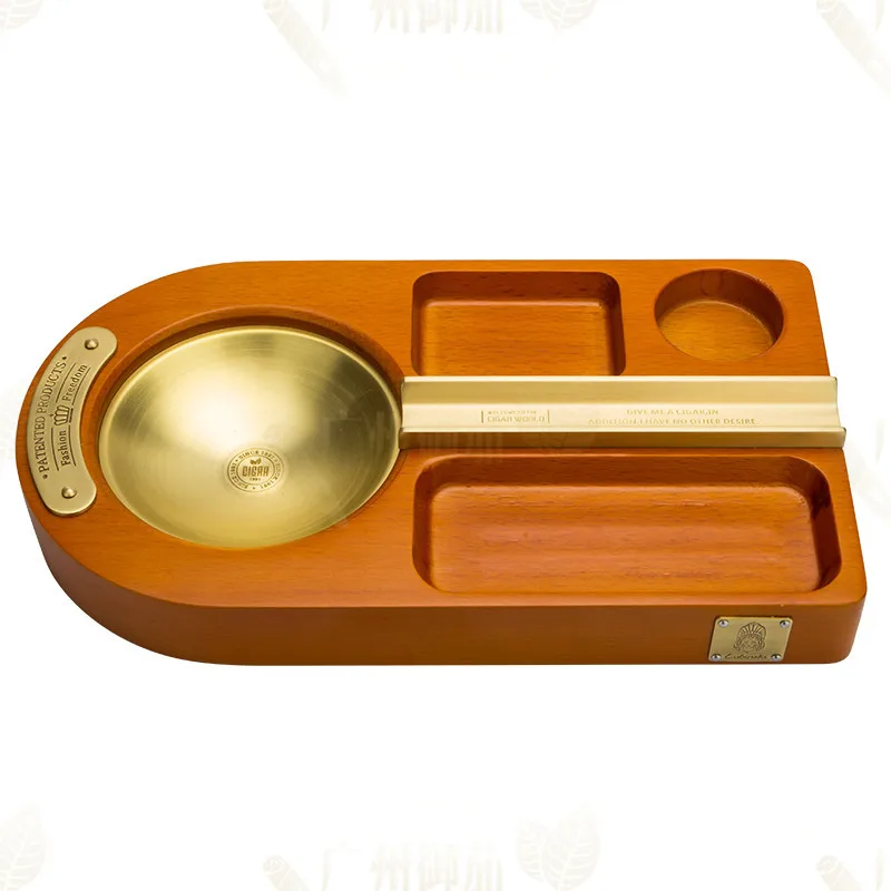 

Multi-compartment cigar ashtray Practical Wood Cigarette Handmade Tobacco Wooden Case Cigarette Rests for Smoking Convenience