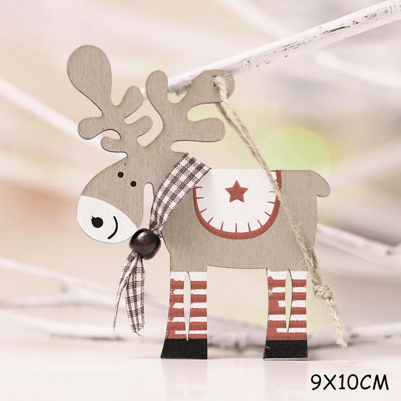 Navidad Рождественская елка, украшение автомобиля, деревянная подвесная подвеска, лося, рождественские украшения для дома, год, Noel, подарок на день рождения - Цвет: elk