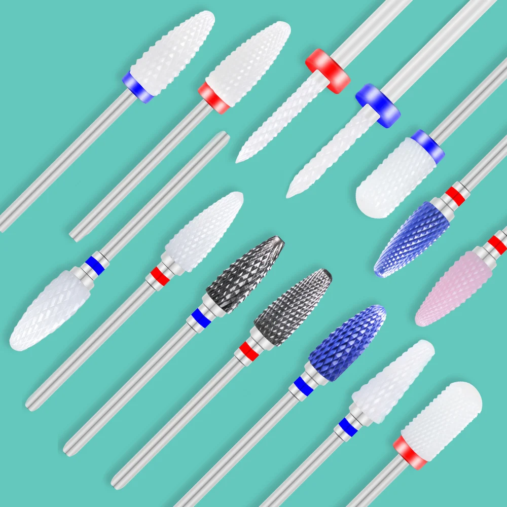 10 шт. фреза для маникюра набор керамических сверл ногтей фрезы удаления Гель лак