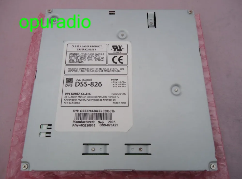 DVS KOREA DVD-погрузчик DSS-826 механизм без PCB класса 1 лазерный продукт для NESA верхняя
