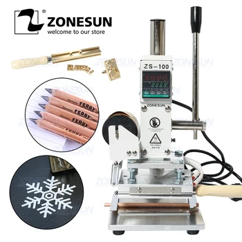 

ZONESUN ZS-100B Dual Use Hot Foil Stamping Machine Manual Bronzing Machine For Pvc Card Leather Pencils Paper Stamping Machine