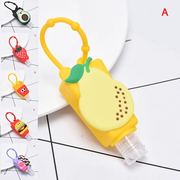 

Mini Hand Sanitizer Holder Travel Portable Gel Holder Cute Colourful Fruit Food Silicone Hangable Liquid Dispenser Containers