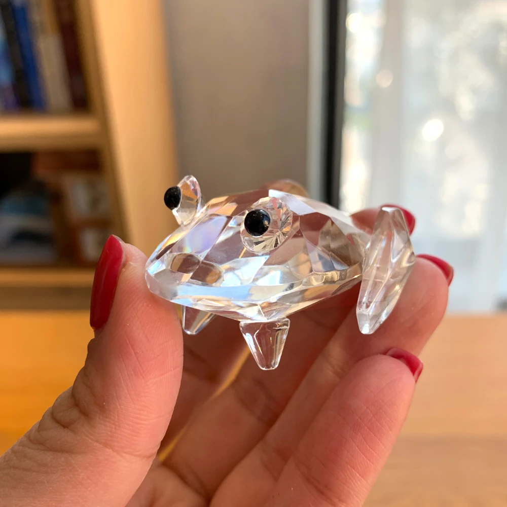 Crystal Cute Frog Prince Figurines Ornament Glass Animal Paperweight Art Collection Home Table Decors Christmas Kids Favor Gifts | Дом и сад