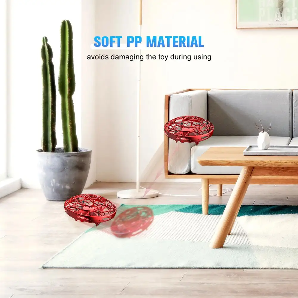 Pickwoo P10 Hands-Free Mini Drone Helicopter Mini UFO Drone with LED Light Easy Indoor Outdoor Ball Hands Operated Drone for Kid Pickwoo P10 Hands-Free Mini Drone Helicopter Mini UFO Drone with LED Light Easy Indoor Outdoor Ball Hands Operated Drone for Kid