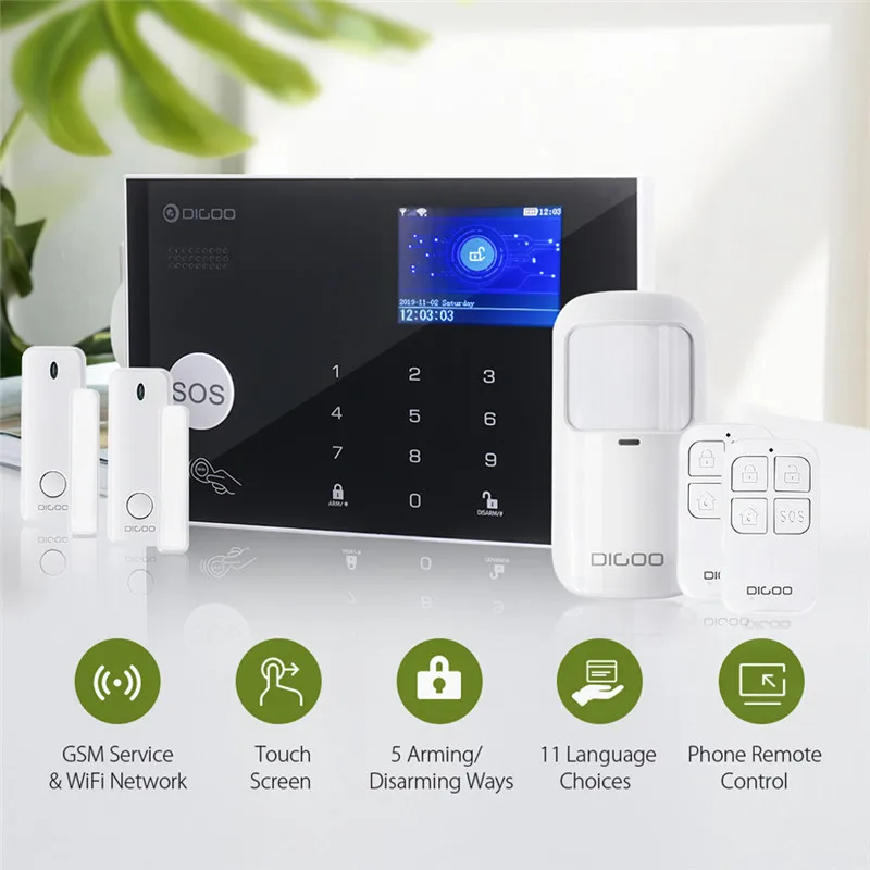 DIGOO DG-ZXG30 Wireless WIFI GSM Home Security Alarm System Kit APP Control With Auto Dial Motion Detector Sensor Burglar Alarm