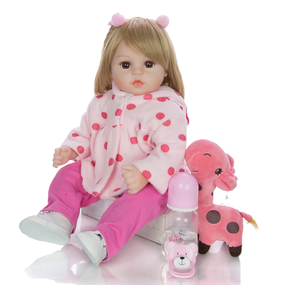 48 см блондинка Reborn Baby Doll игрушки для девочек реалистичное платье принцессы
